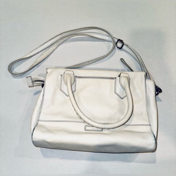 Fossil Leather Crossbody / Trinity / Cream/Ivory/White / vintage / Authentic - Picture 2 of 12